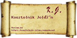 Kosztolnik Jolán névjegykártya
